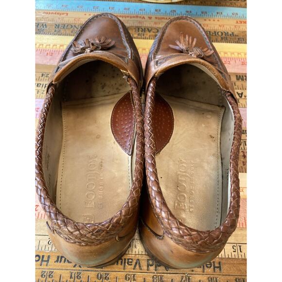 Footjoy Classics Men Loafer Sz 11 C Brown Leather Tassels Vintage Dress Shoe - Picture 7 of 13